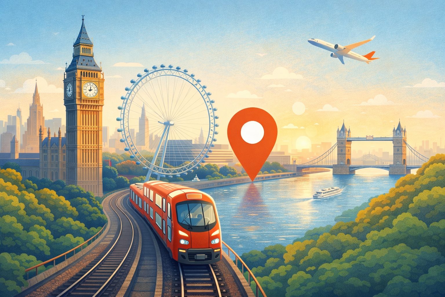 Travel discovery city scene